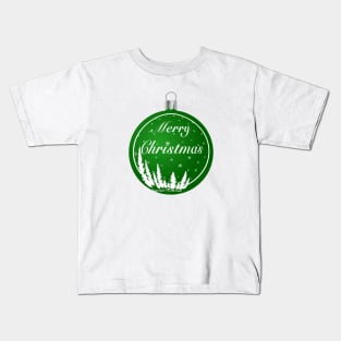 Green Christmas Ornaments matching Kids T-Shirt